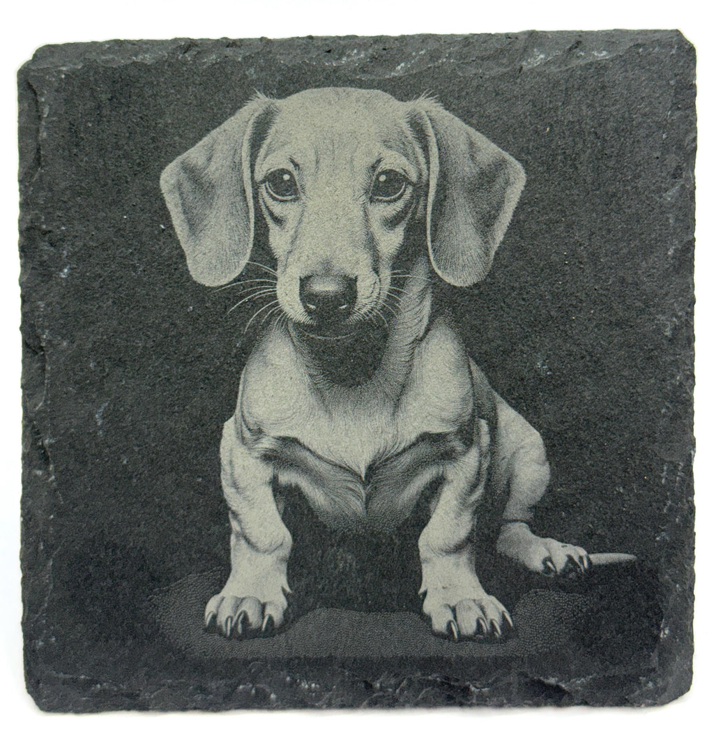 Dachshund Laser Engraved Slate Coaster Set of 4