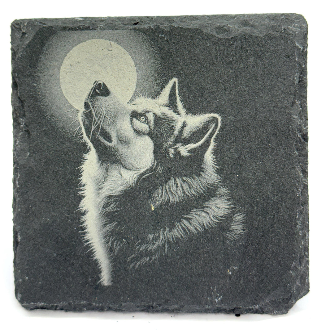 Husky Laser Engraved Slate Coaster Set of 4