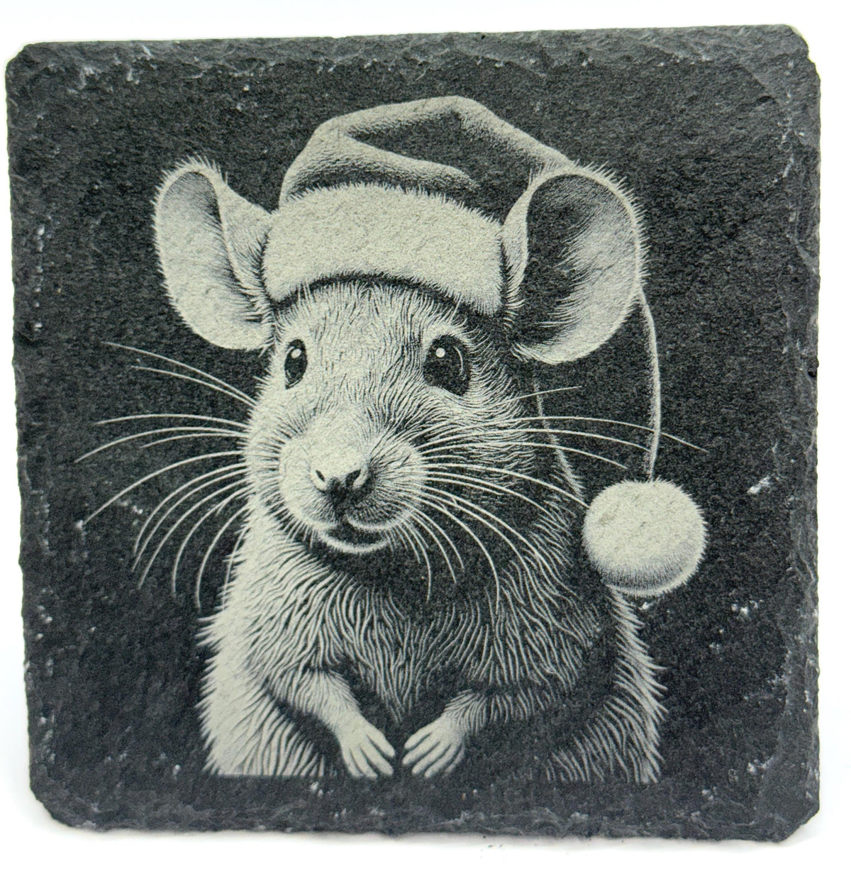 Holiday Animals Laser Engraved Slate Coaster Set of 4