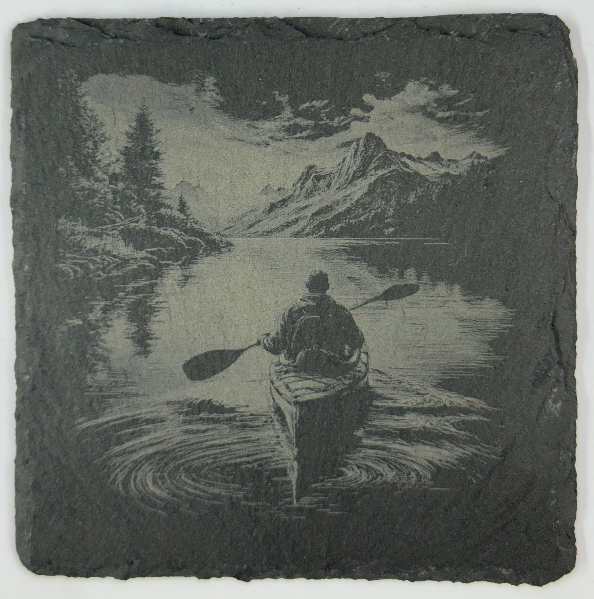 Nature and Outdoors Set of 4 Laser Engraved Slate Coasters
