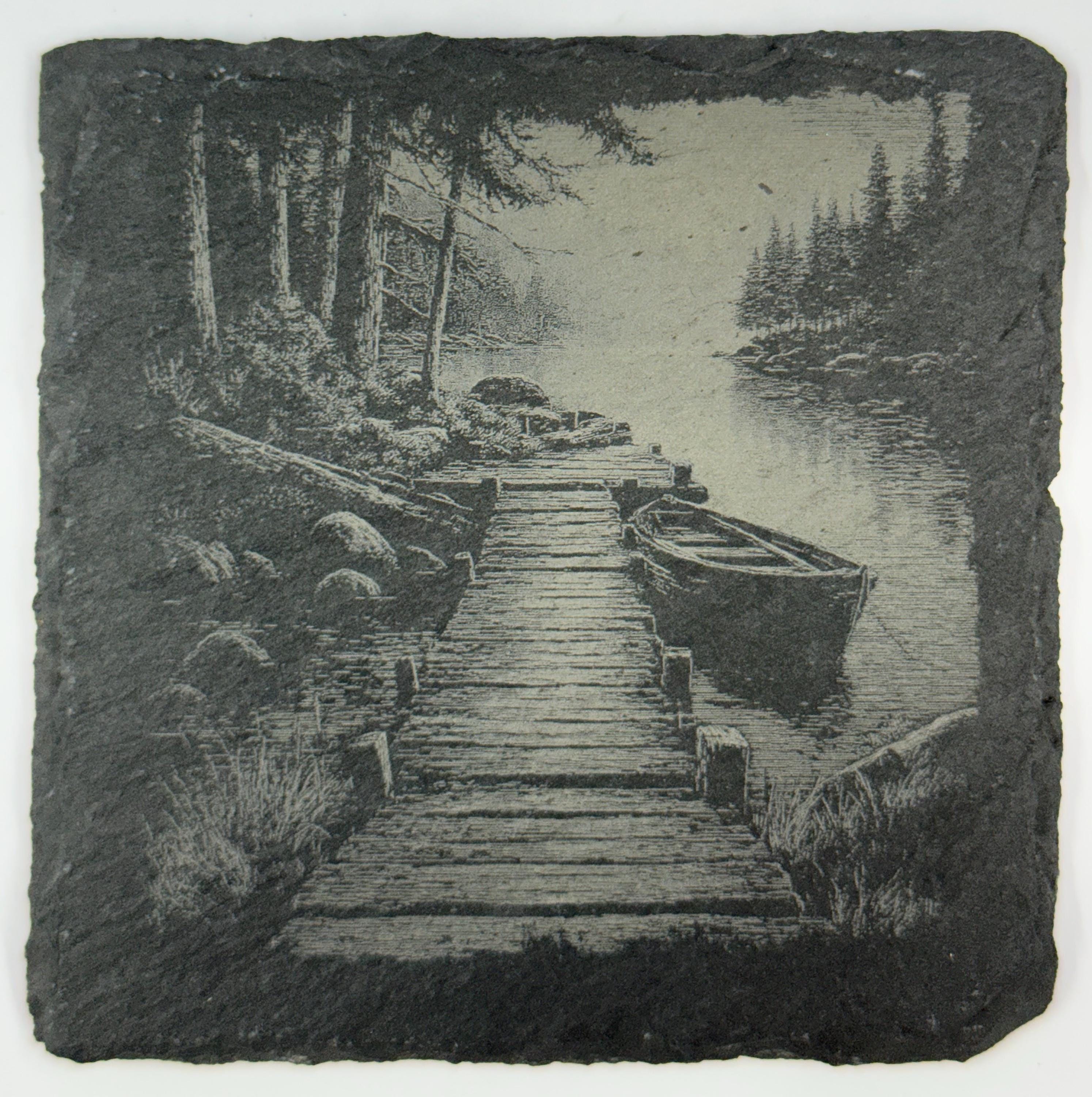 Nature and Outdoors Set of 4 Laser Engraved Slate Coasters