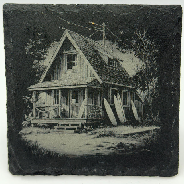 Beach Scene Slate Coaster Set – Relaxing Coastal Décor, Beach Lover Gift