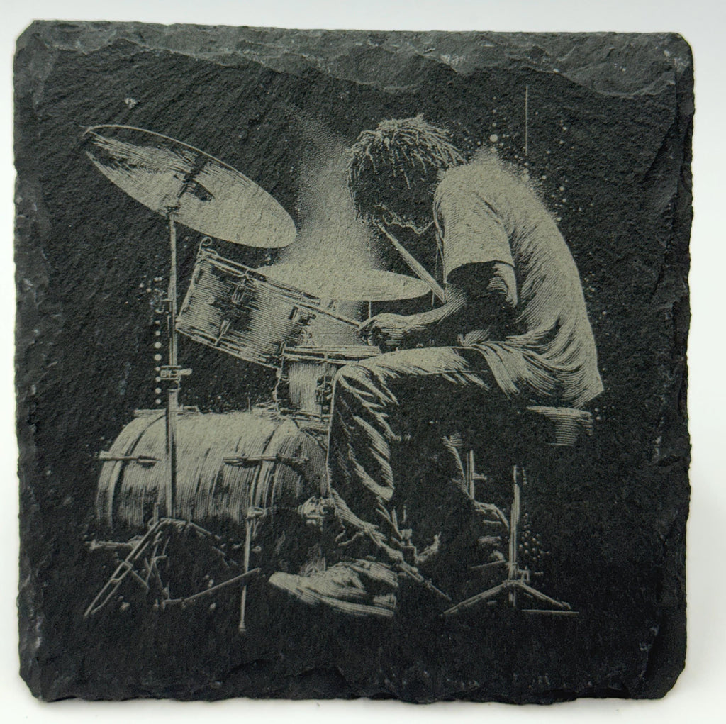 Live Music Slate Coaster Set – Rock, Indie, Alternative, Grunge-Style Décor