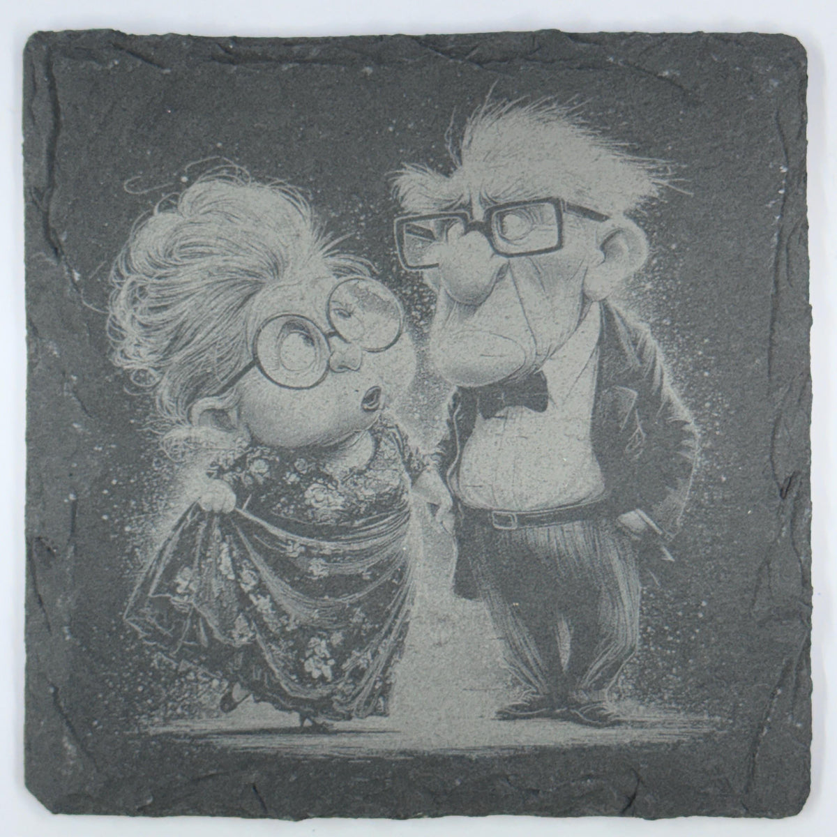 Whimsical Character Slate Coasters Set – Vintage Storybook Style Art – Charming Drink Coasters (4 Pack)