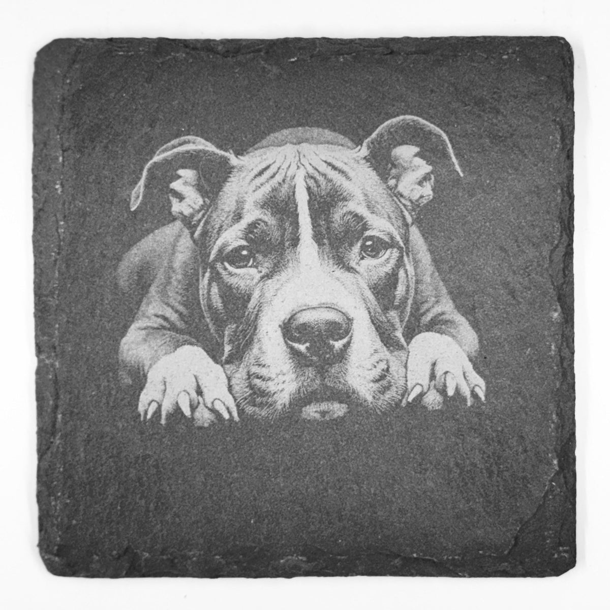 American Bulldog Slate Coaster Set – Strong Loyal Dog Art (Set of 4)