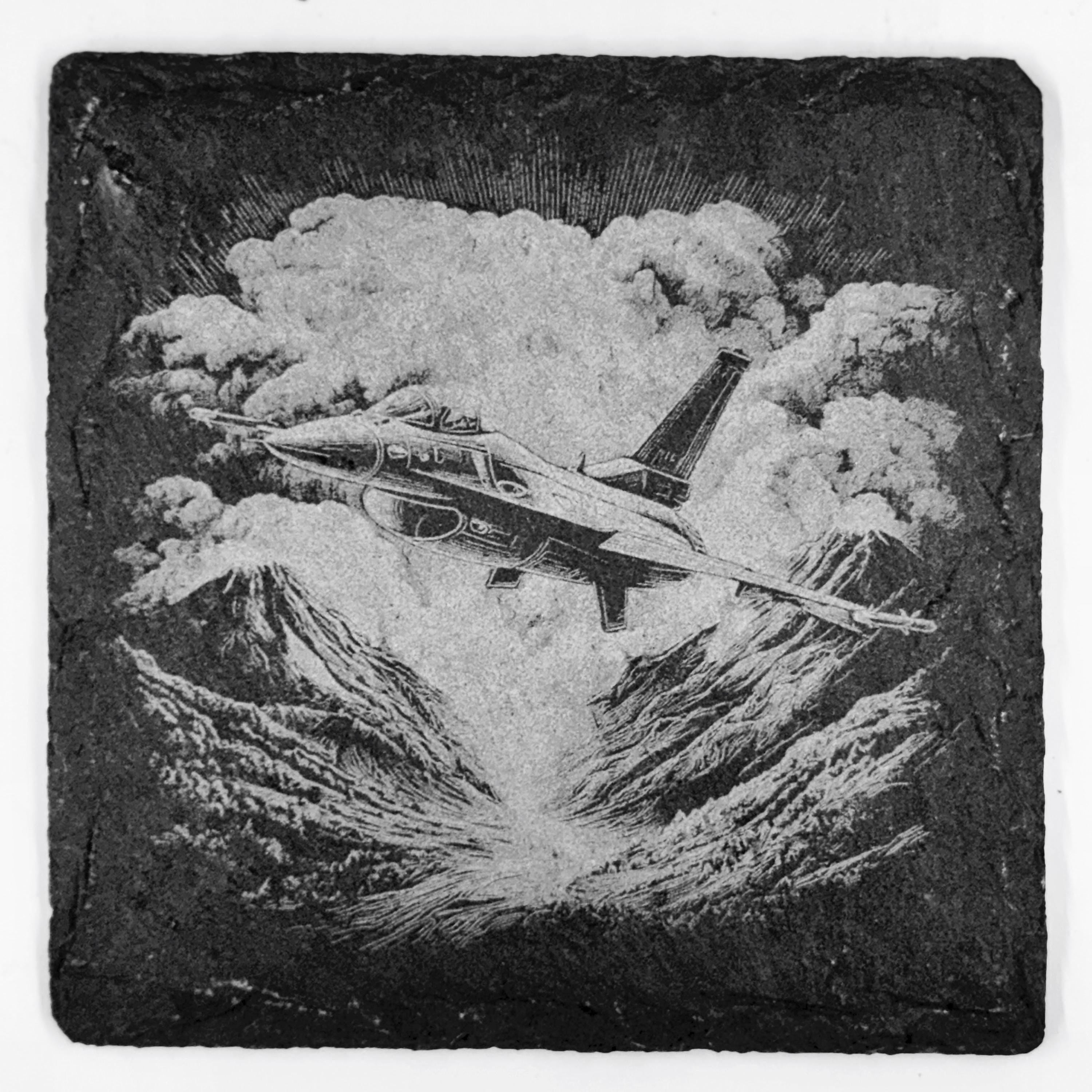 Fighter Jet Slate Coasters – Modern Military Aircraft Set