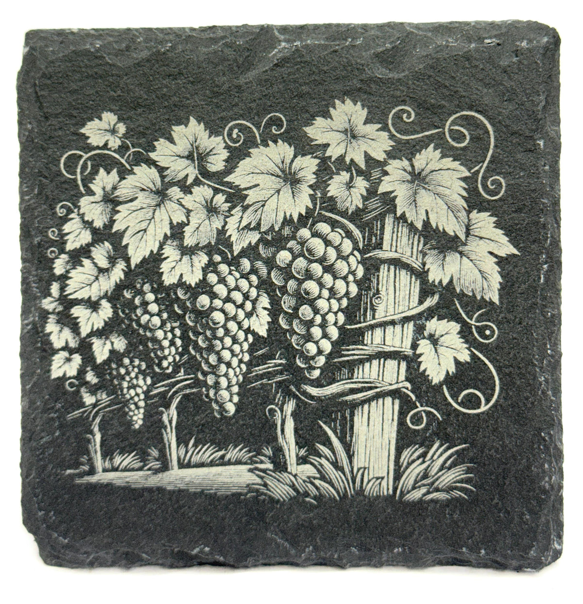 Vineyard Slate Coasters – Rustic Wine Country Engraved Set