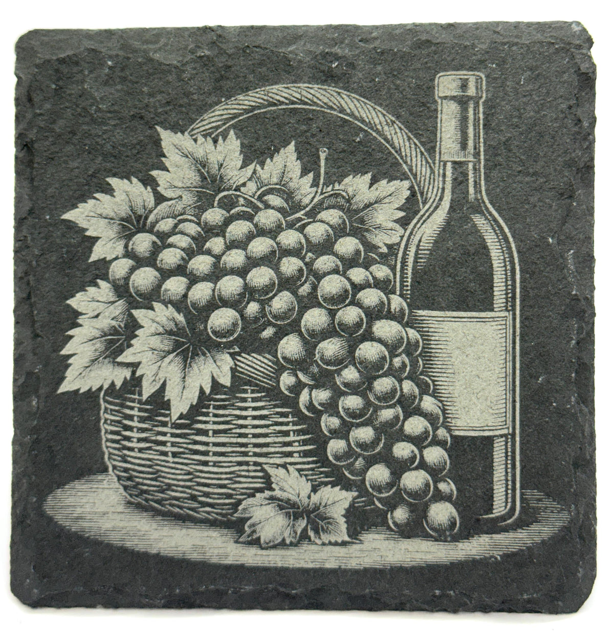 Vineyard Slate Coasters – Rustic Wine Country Engraved Set
