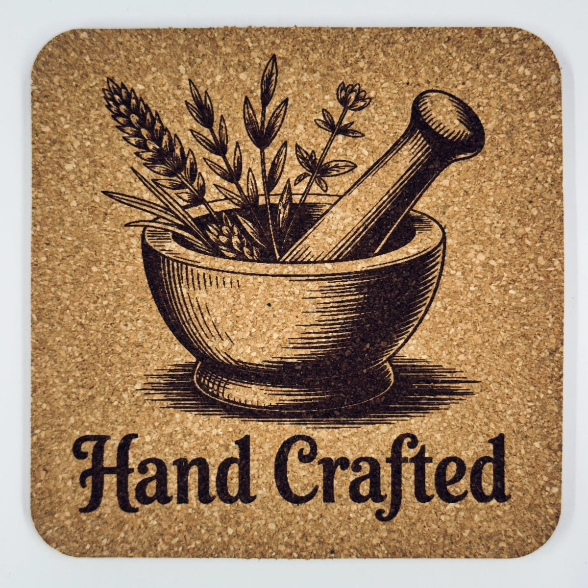 Farmhouse Kitchen Cork Coasters – Garden, Wine & Spice Set
