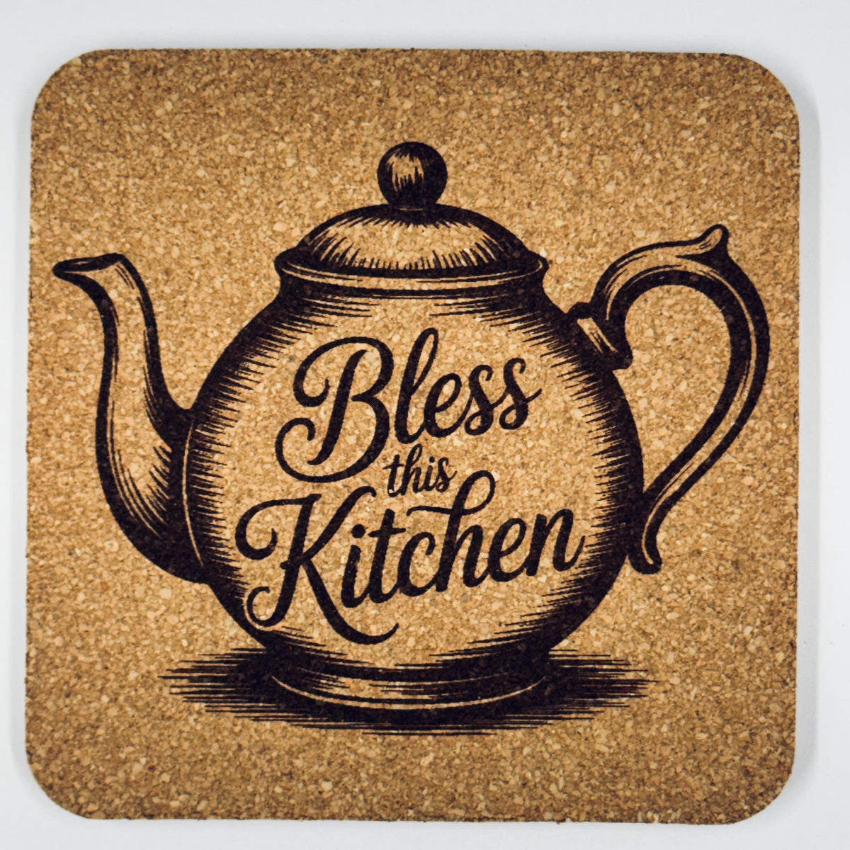 Farmhouse Kitchen Cork Coasters – Bakers & Home Cooking Set of 4