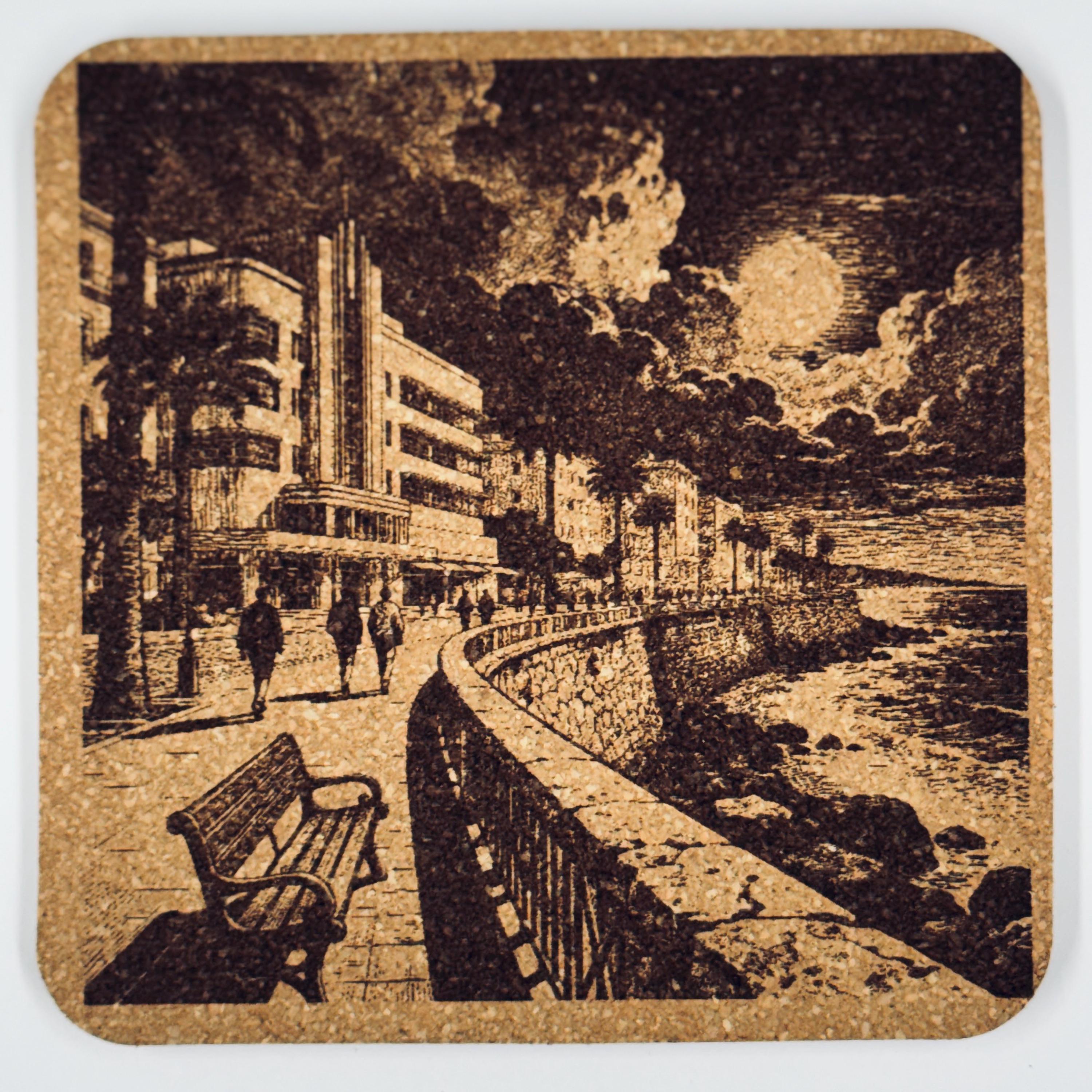 European River & Seaside Cork Coaster Set – Old World Travel Decor