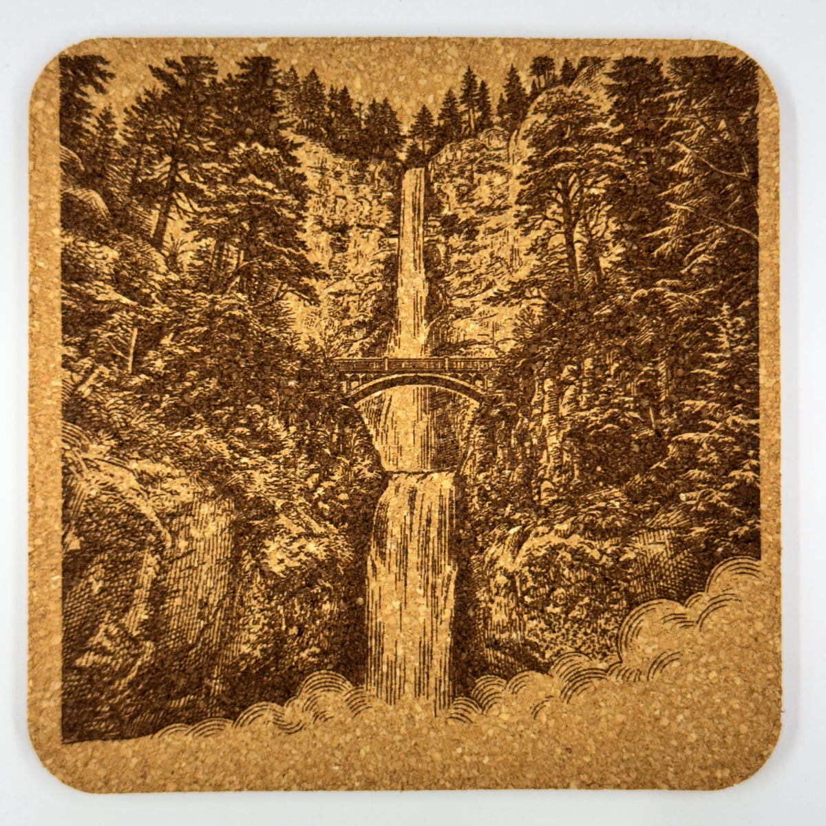 Oregon Pacific Northwest Cork Coaster Set – Mt Hood, Crater Lake, Multnomah Falls, Cannon Beach