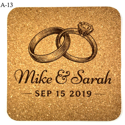 Personalized Wedding Coasters – Custom Names & Date – Reception Favors for Guests – Modern Wedding Gift