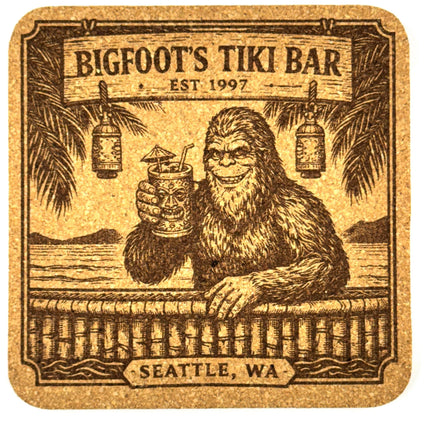 Custom Engraved Square Cork Coasters – Logo, Wedding, Bar & Event Designs