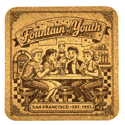 Custom Engraved Square Cork Coasters – Logo, Wedding, Bar & Event Designs