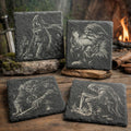 Dungeons and Dragons Themed Laser Engraved Slate Set of 4 Coasters
