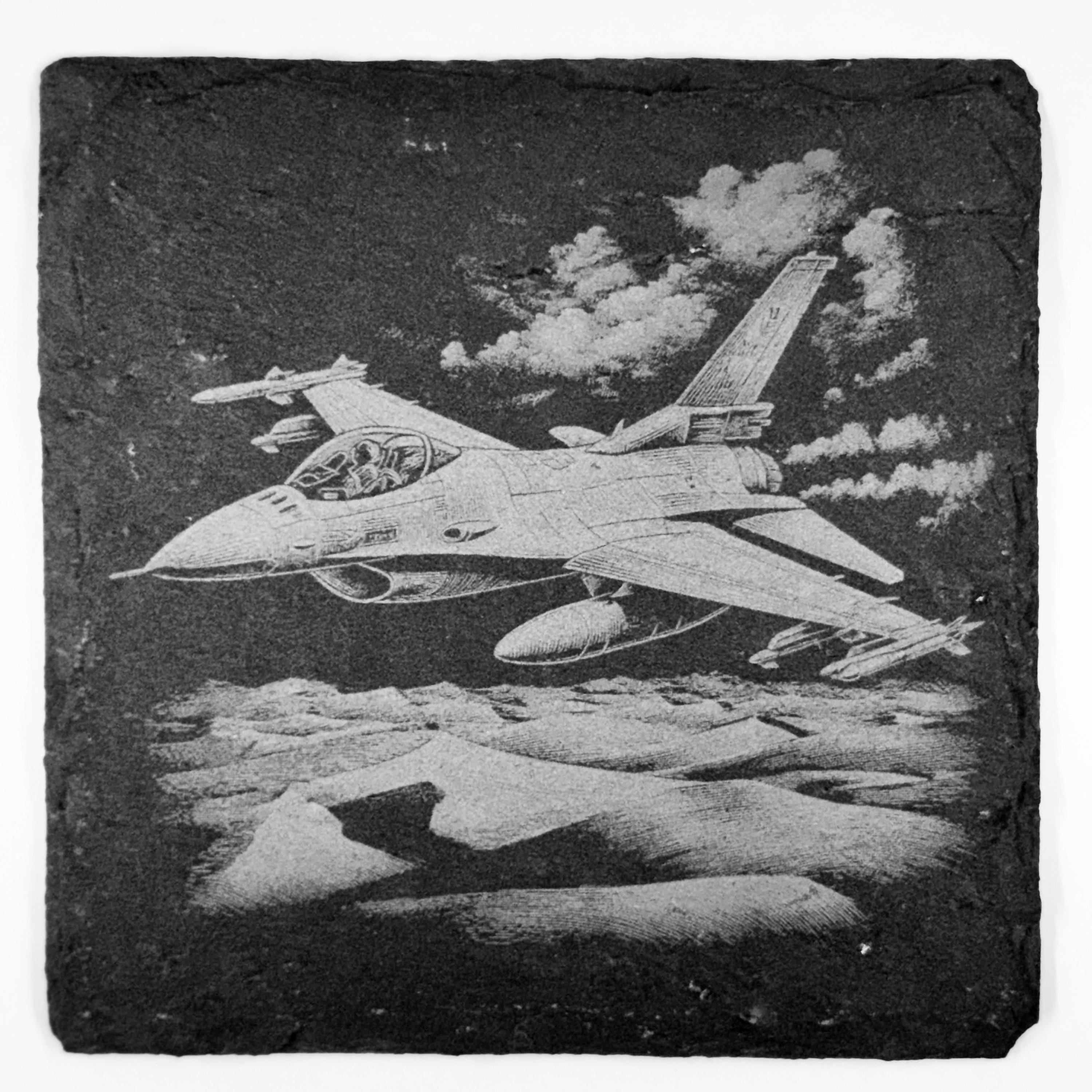 Fighter Jet Slate Coasters – Modern Military Aircraft Set