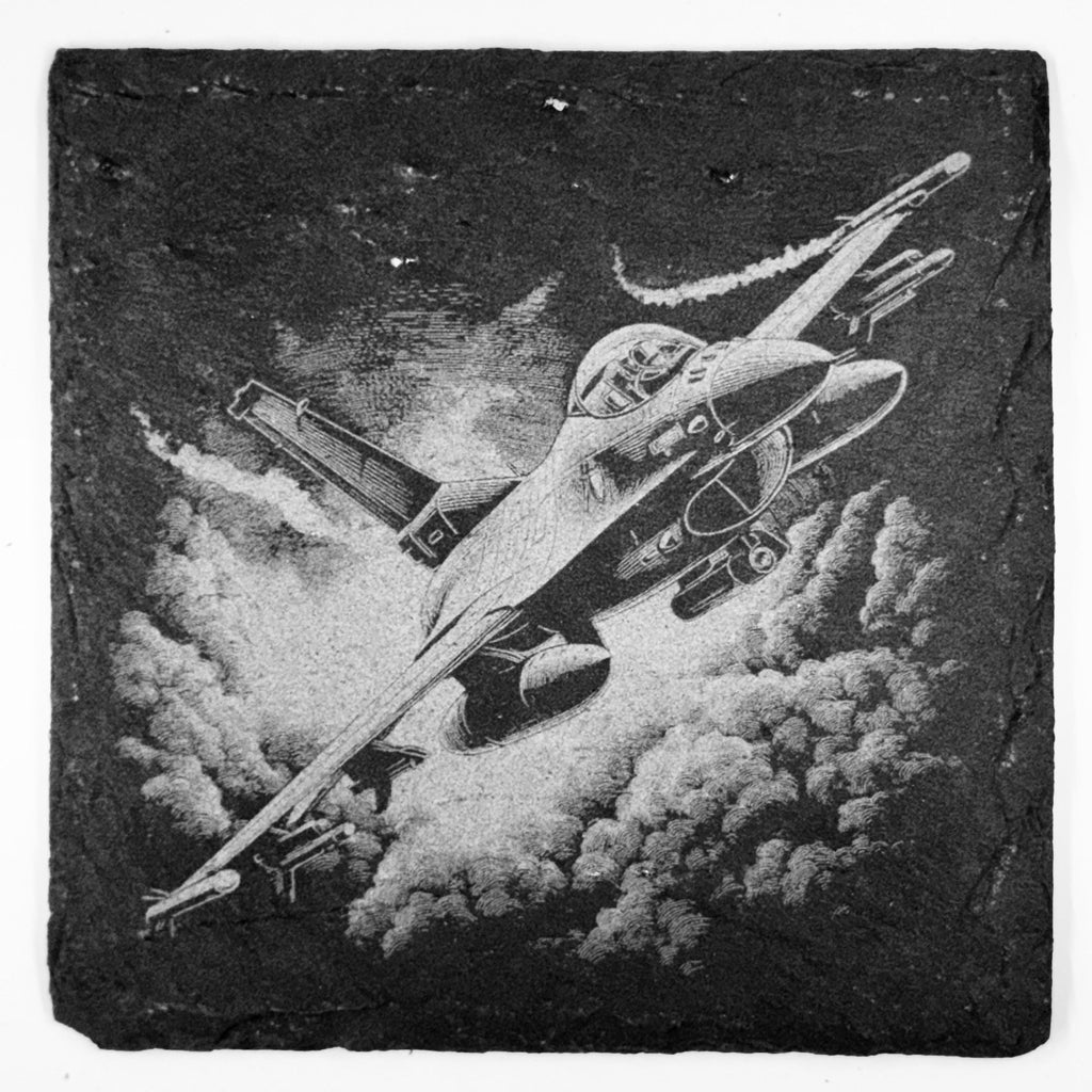 Fighter Jet Slate Coasters – Modern Military Aircraft Set
