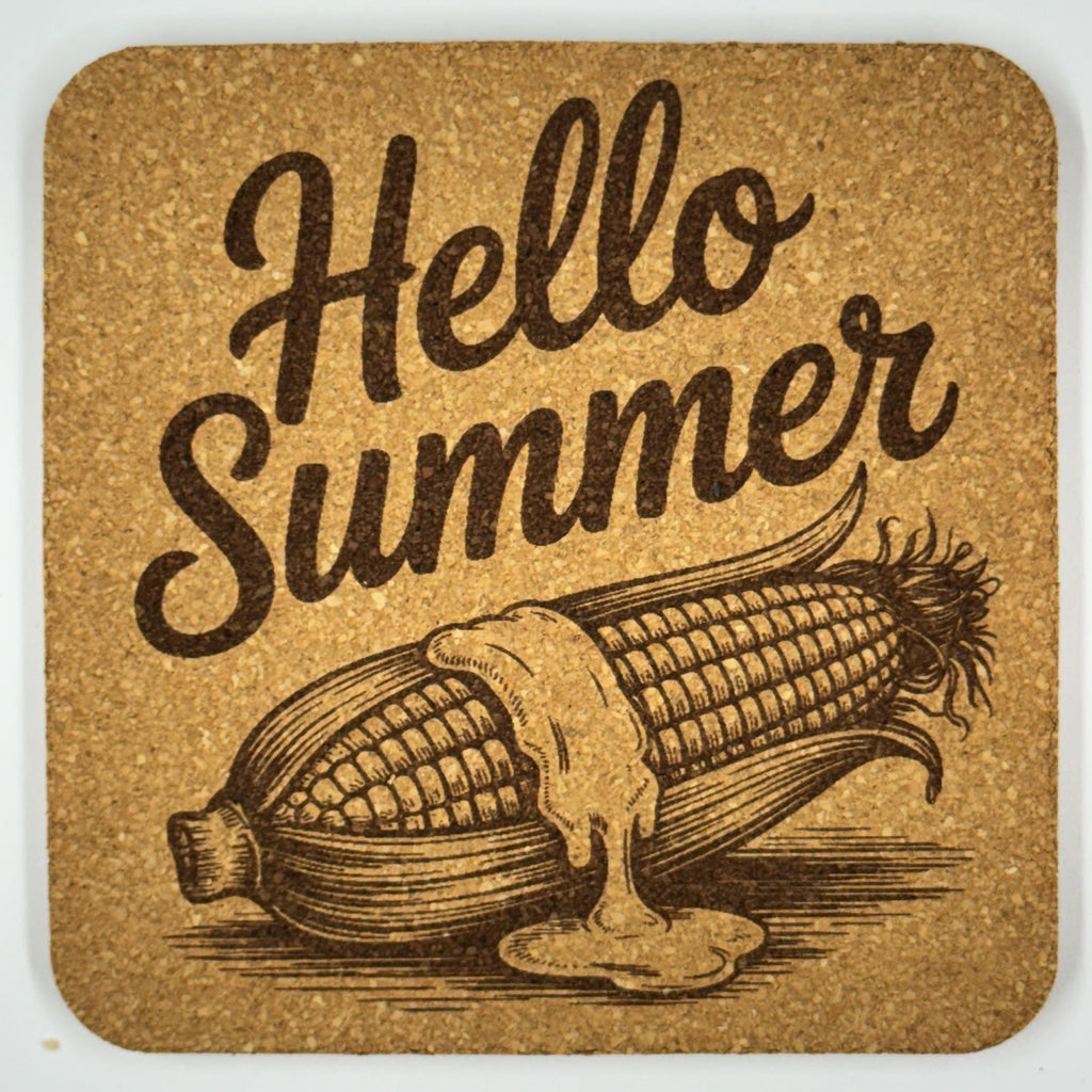 Grill Master Cork Coasters – Funny BBQ & Summer Bar Set