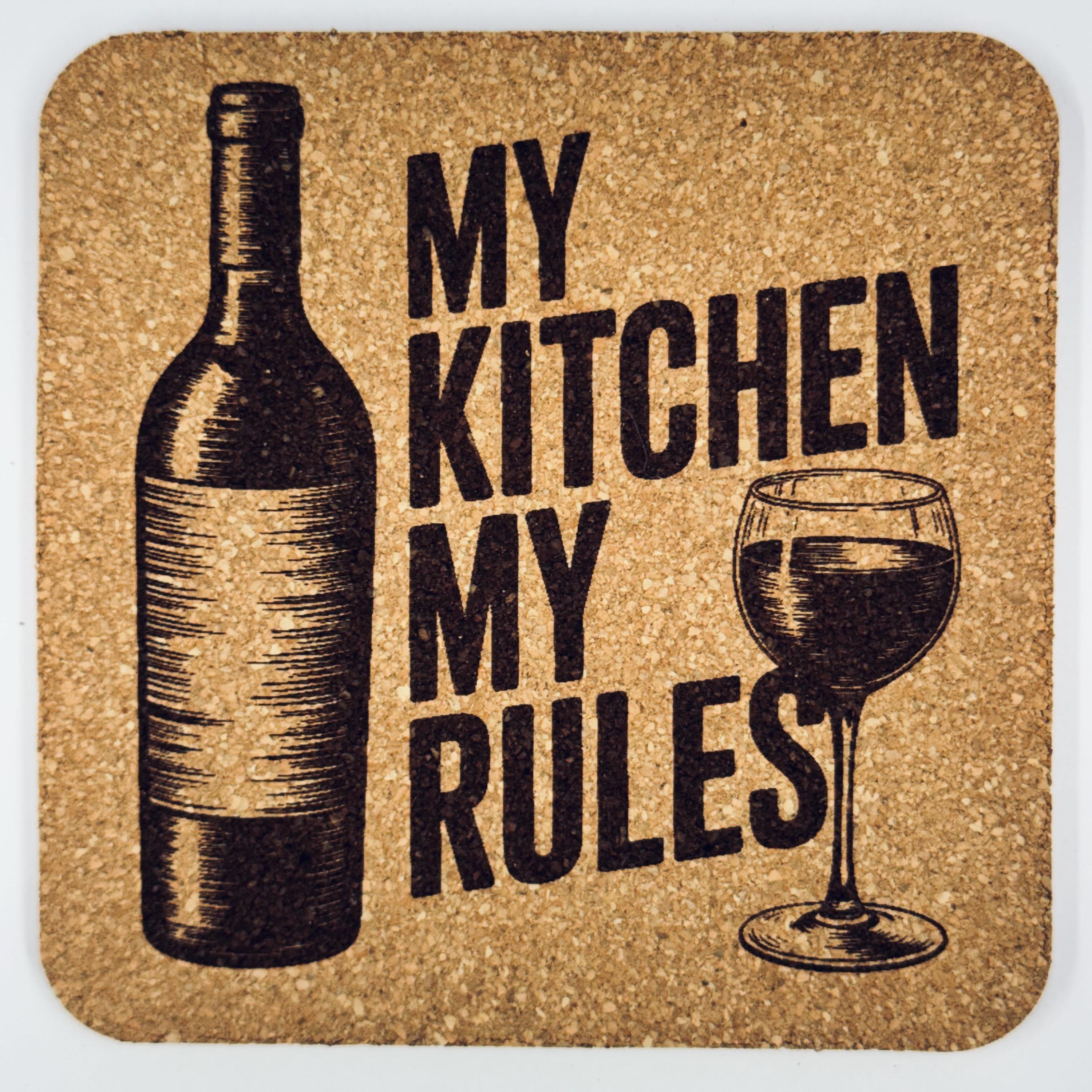 Farmhouse Kitchen Cork Coasters – Garden, Wine & Spice Set