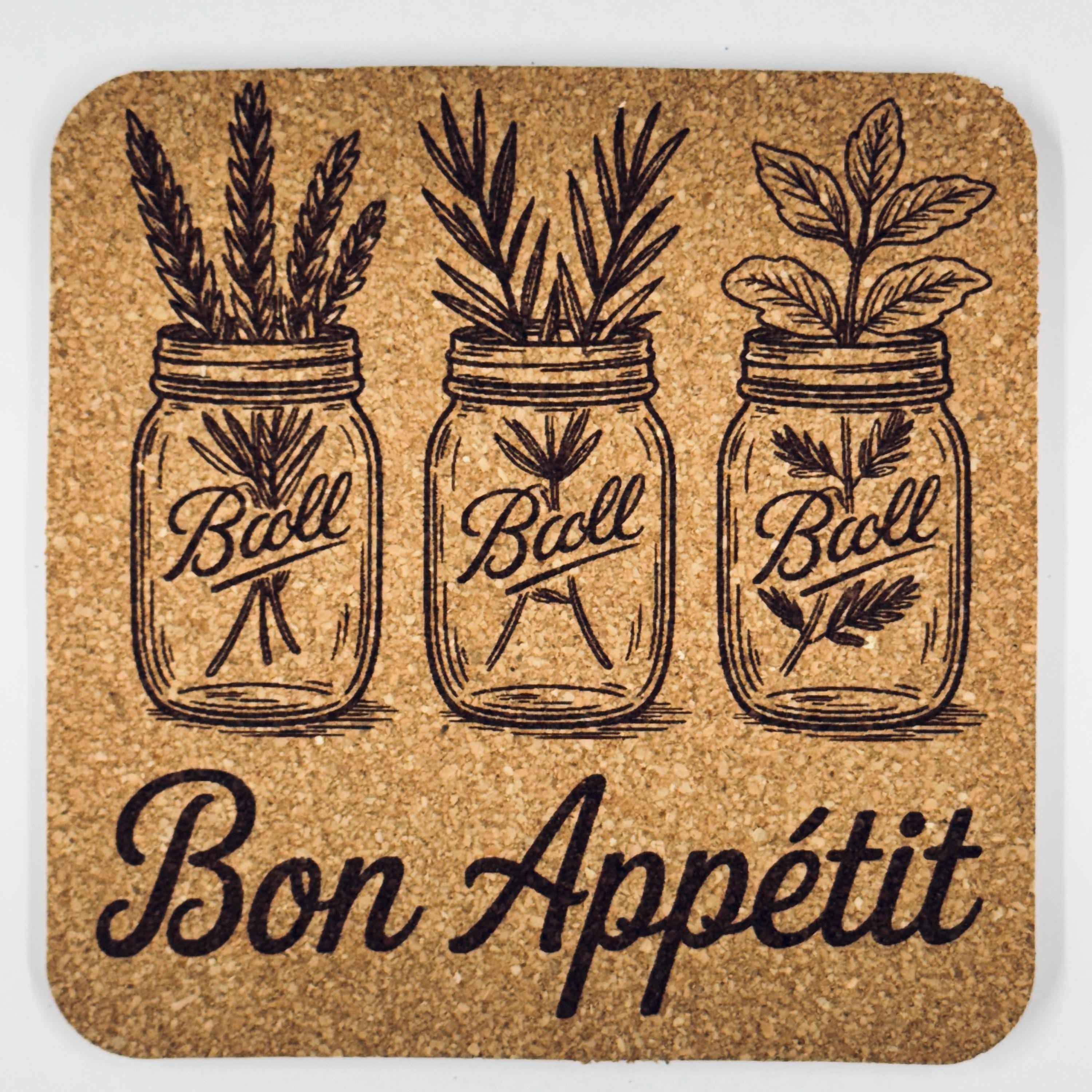 Farmhouse Kitchen Cork Coasters – Bakers & Home Cooking Set of 4