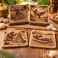 Tropical Bigfoot – Set of 4 Laser Engraved Cork Coasters