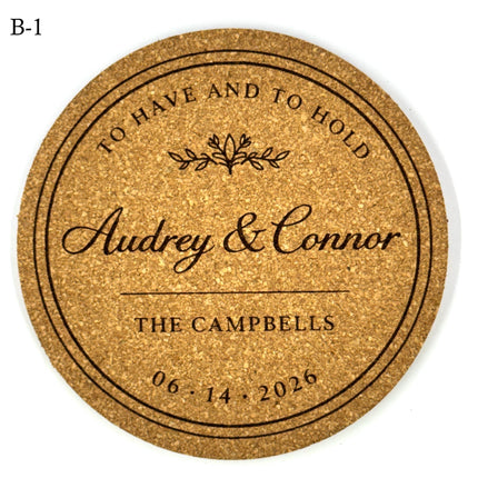 Personalized Wedding Coasters – Custom Names & Date – Reception Favors for Guests – Modern Wedding Gift