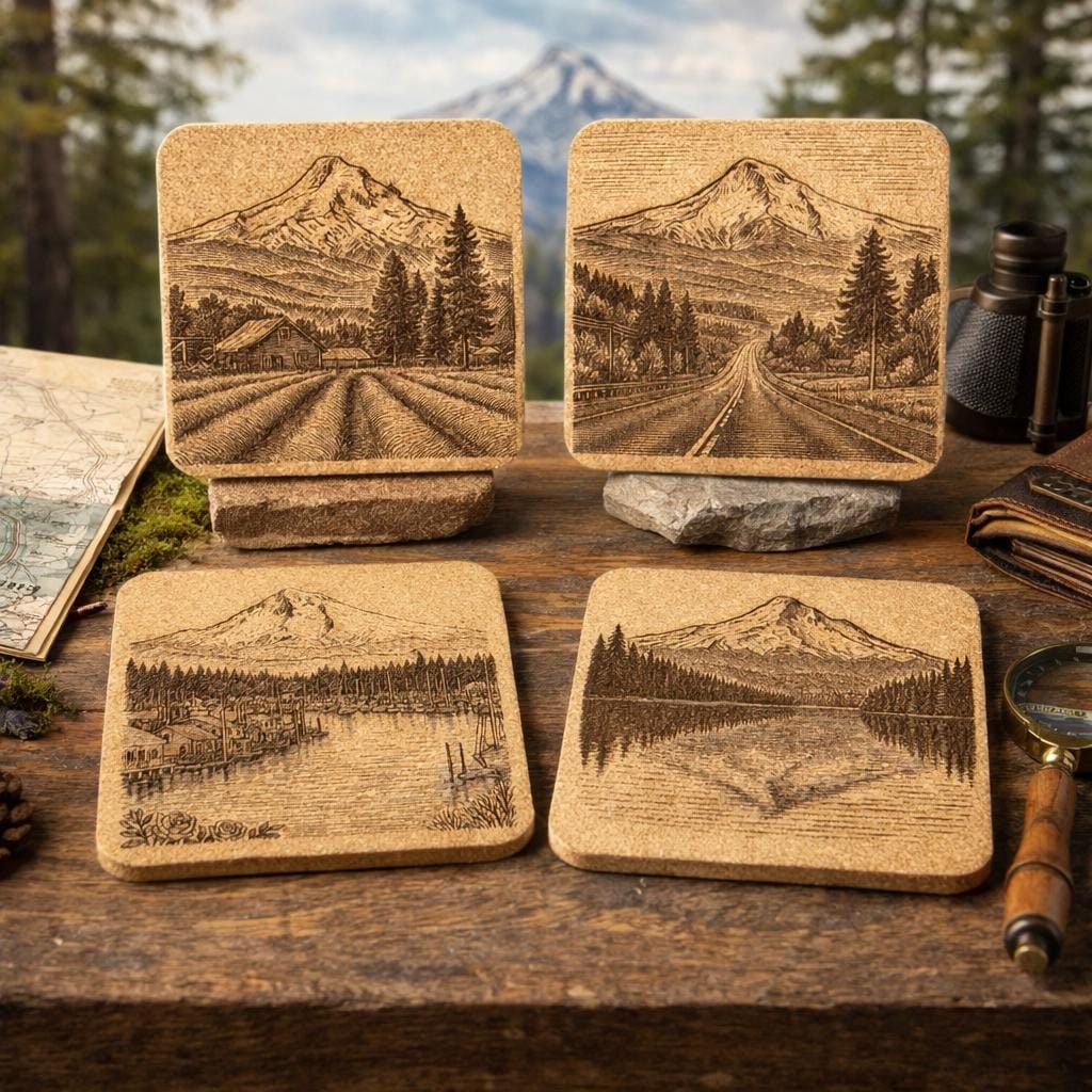 Mount Hood Coaster Set of 4 – Pacific Northwest Scenery