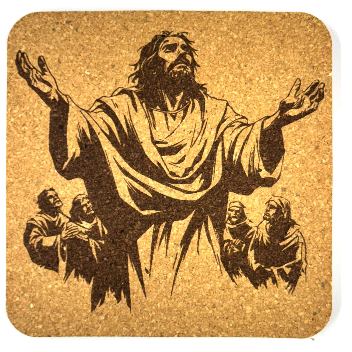 Jesus Faith Cork Coaster Set – Christian Art – Set of 4