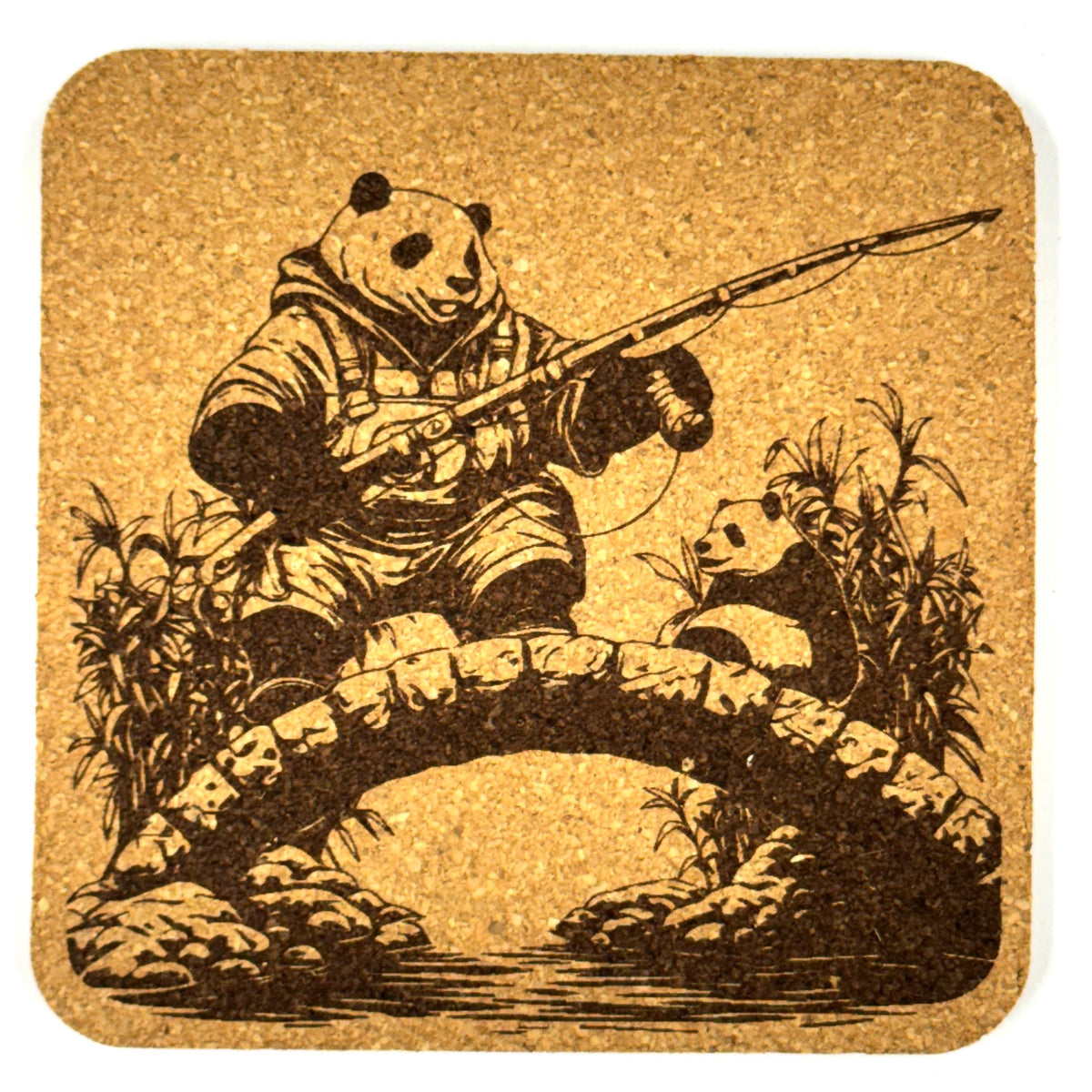 Adventure Panda Cork Coaster Set – Outdoor Fun – Set of 4