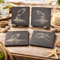 Orca Whale, Ocean Wildlife, Set of 4 Laser Engraved Slate Coasters