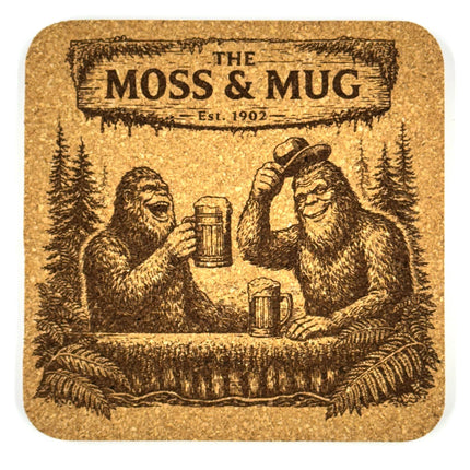 Custom Engraved Square Cork Coasters – Logo, Wedding, Bar & Event Designs