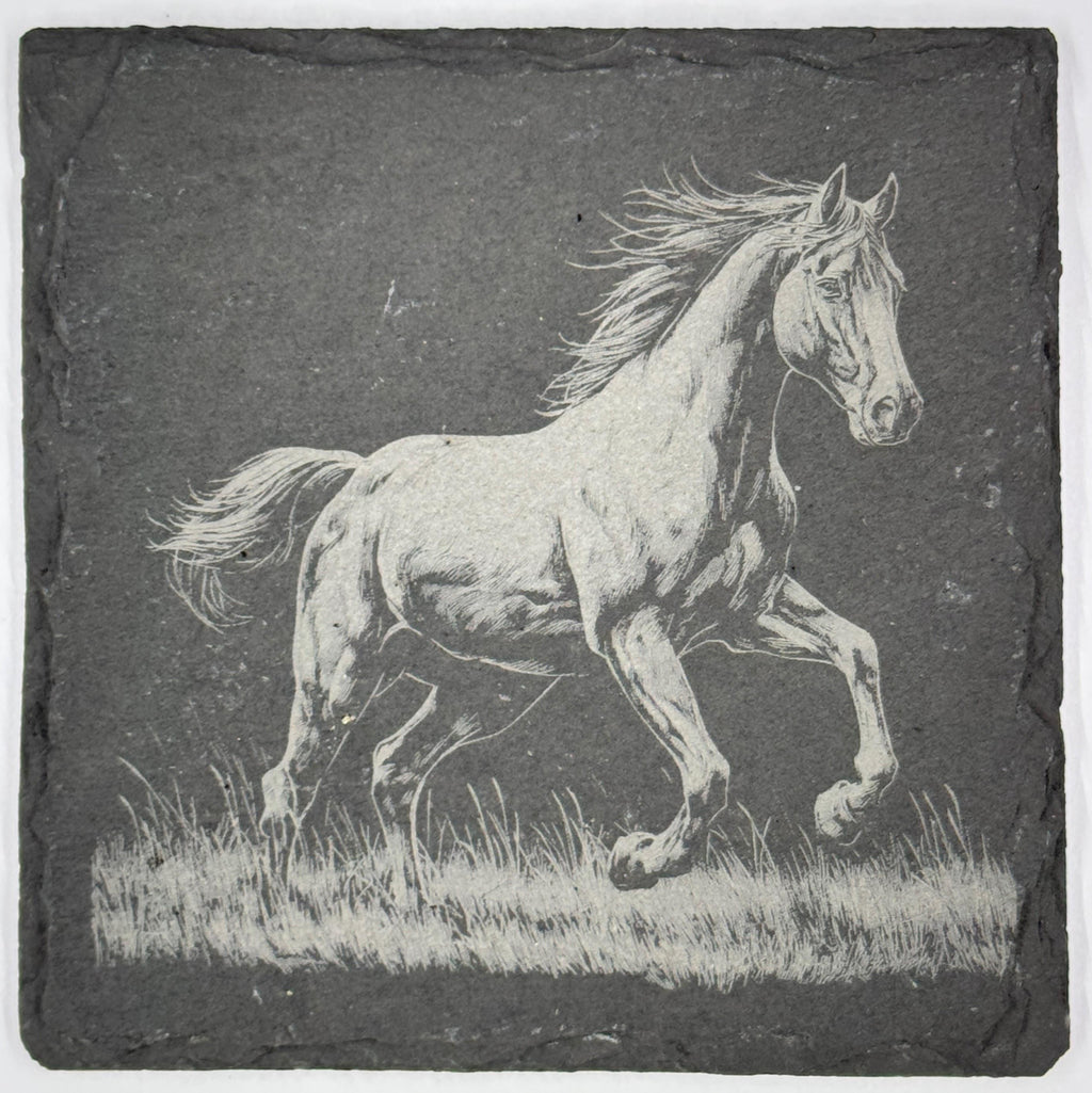 Horse Slate Coaster Set of 4 – Western Stallion Collection