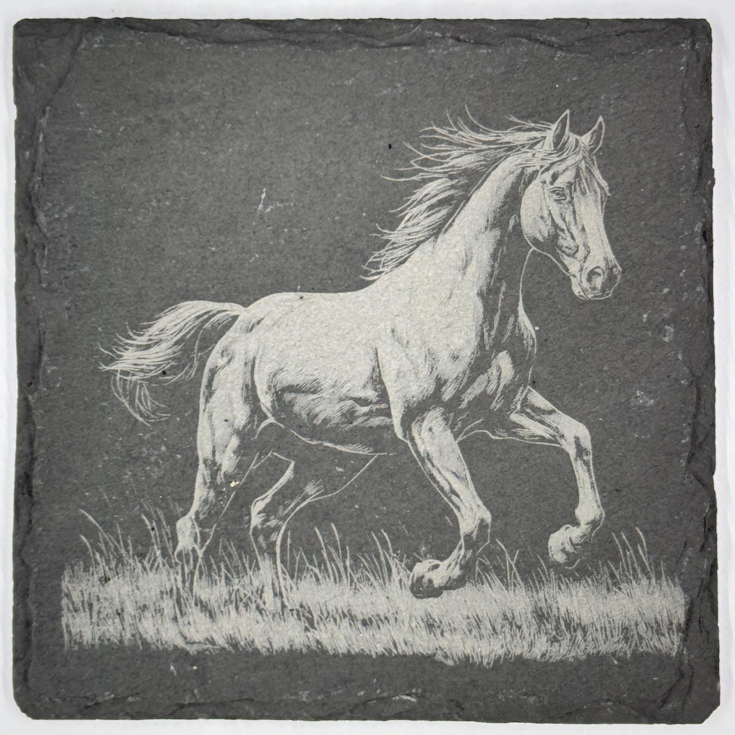 Horse Slate Coaster Set of 4 – Western Stallion Collection