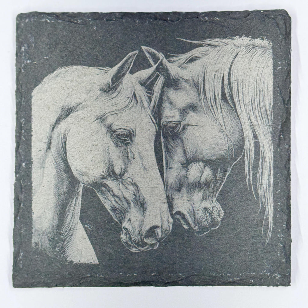 Horse Portrait Slate Coaster Set of 4 – Equestrian Art Collection