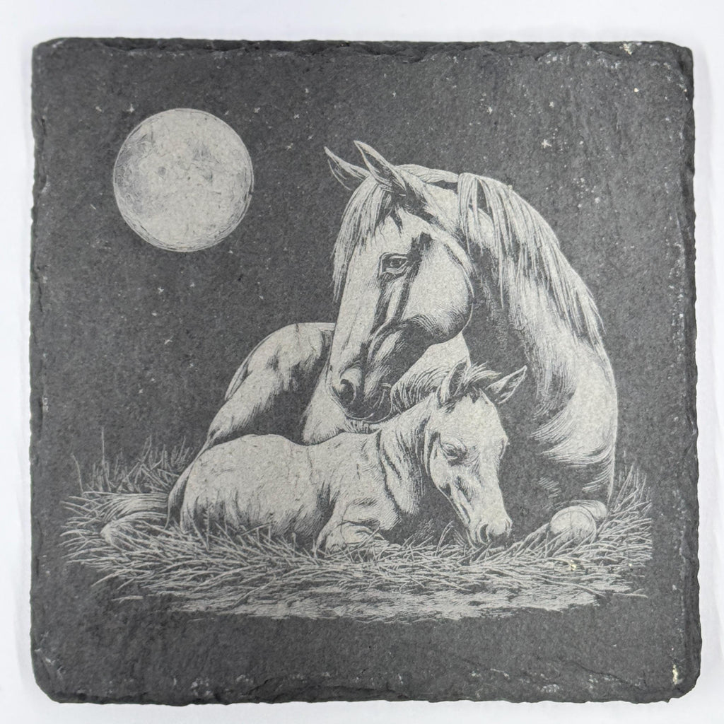 Western Horse Slate Coaster Set of 4 – Ranch Life Collection