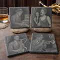 Jazz Slate Coasters (4-Pack) – Blues Musician Vintage Nightclub Art