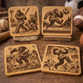 Bigfoot Sports Coaster Set – 4-Pack 4" Cork Coasters