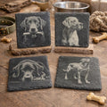 Labrador Retriever Laser Engraved Slate Drink Coaster Set of 4