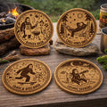 Bigfoot and Alien Coaster Set – Funny Camping, BBQ, Space Adventure Designs