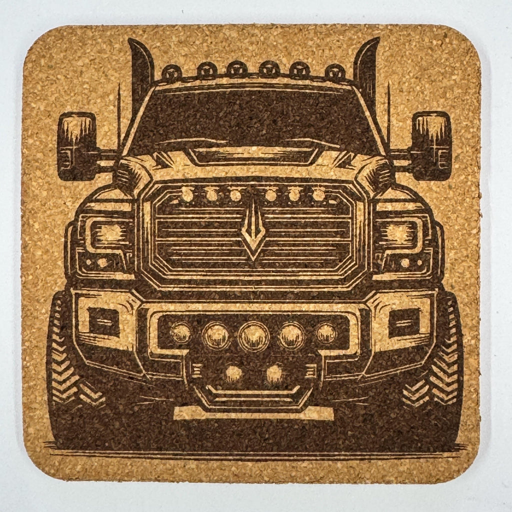 Semi Truck Cork Coasters Set – Big Rig Diesel Trucker Gift