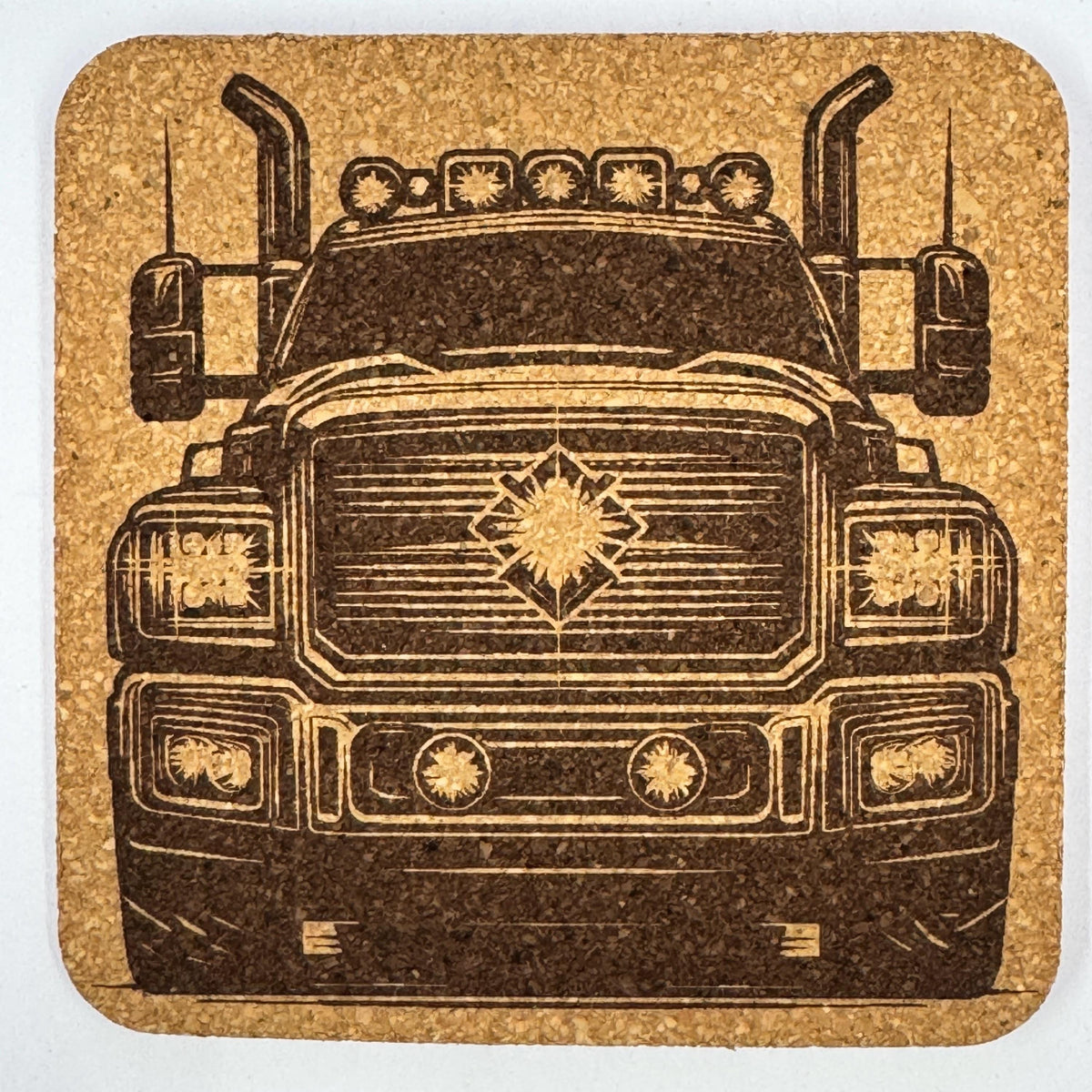Semi Truck Cork Coasters Set – Big Rig Diesel Trucker Gift