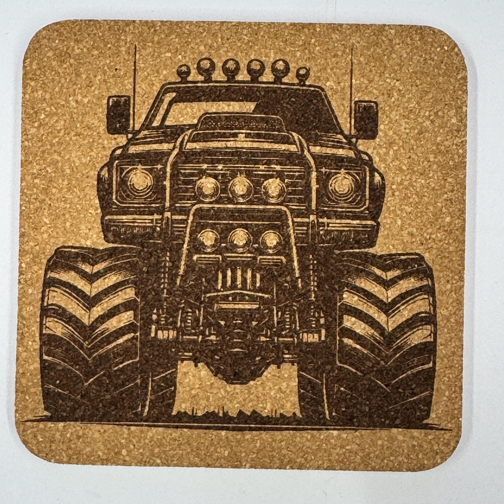 Monster Truck Cork Coasters Set – Lifted Off Road 4x4 Gift