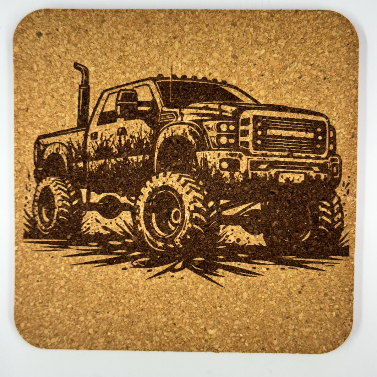 Monster Truck Action Coasters Set – Mud Bog Off Road 4x4 Gift