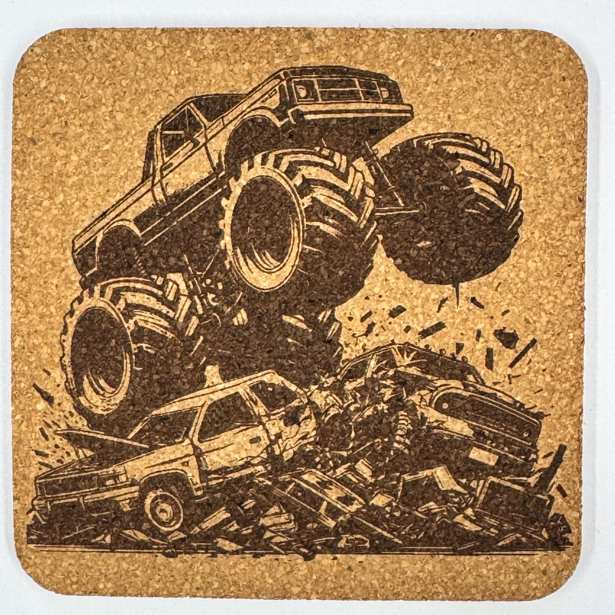 Monster Truck Action Coasters Set – Mud Bog Off Road 4x4 Gift