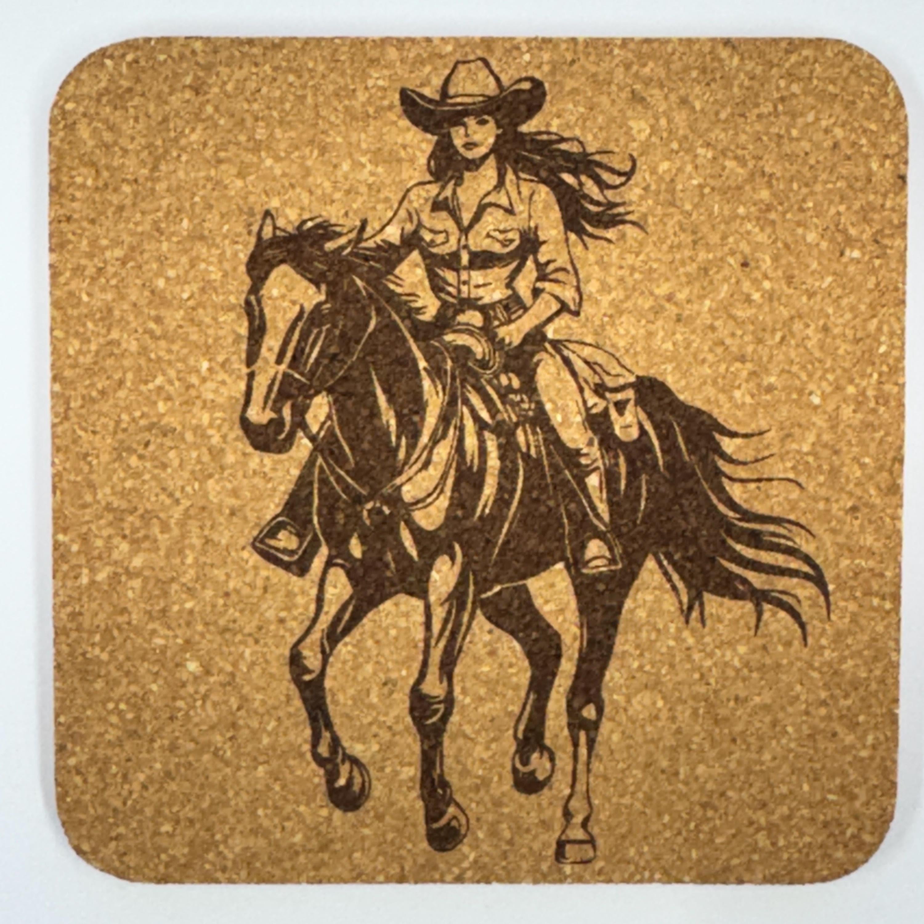 Cowgirl Horse Coasters Set – Western Ranch Rodeo Country Gift