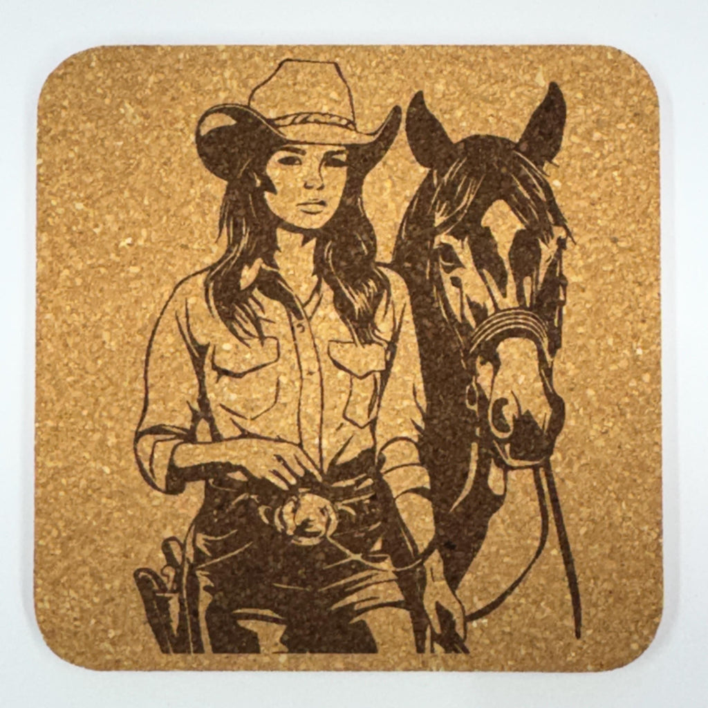 Cowgirl Horse Coasters Set – Western Ranch Rodeo Country Gift