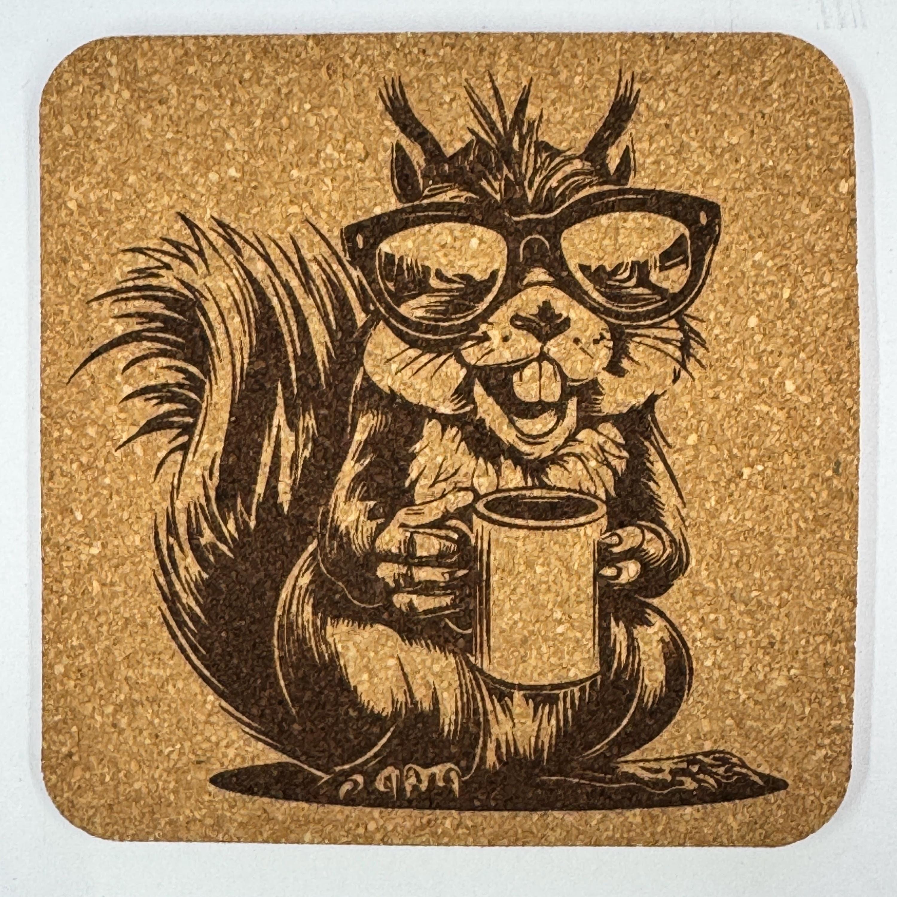 Funny Coffee Loving Animal Coasters – Morning Caffeine Set