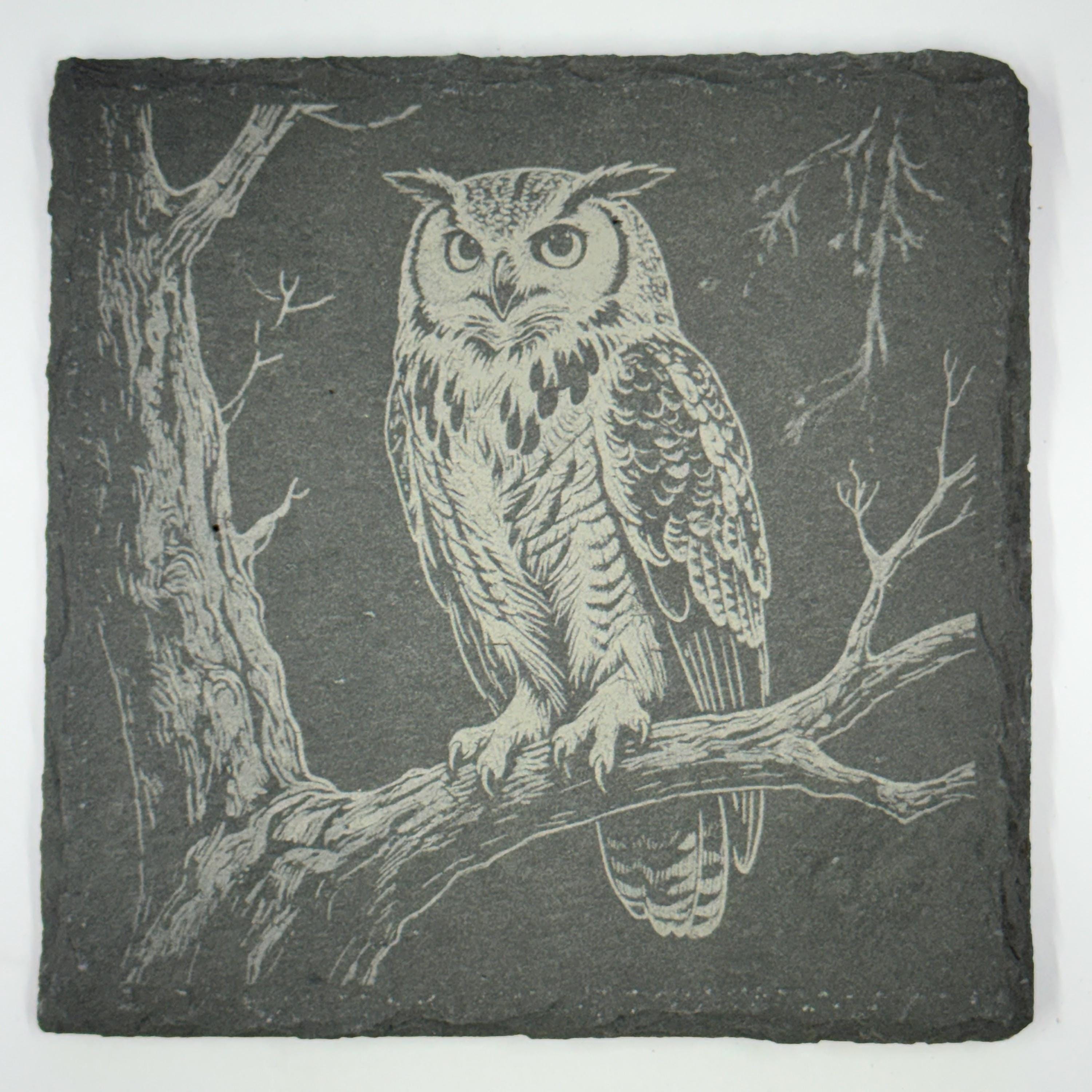 Woodland Wildlife Coasters – Set of 4 Calm Forest Scenes on Natural Slate