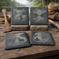 Nature and Outdoors Set of 4 Laser Engraved Slate Coasters